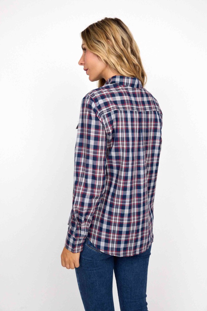 CAMISA DE CUADROS MANGA LARGA CON BOLSILLOS FBZMR22338