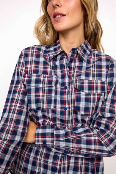 CAMISA DE CUADROS MANGA LARGA CON BOLSILLOS FBZMR22338