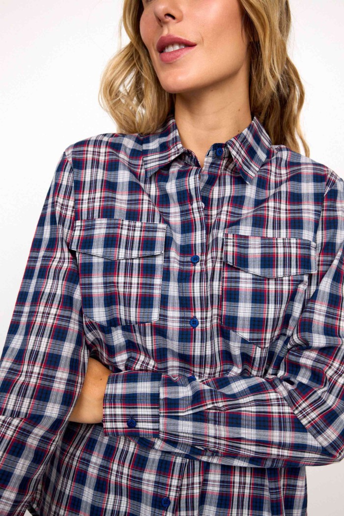 CAMISA DE CUADROS MANGA LARGA CON BOLSILLOS FBZMR22338