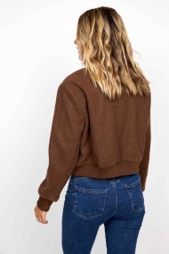 CHAQUETA BOMBER MARRÓN CON BOLSILLOS DELANTEROS FBZMA1511