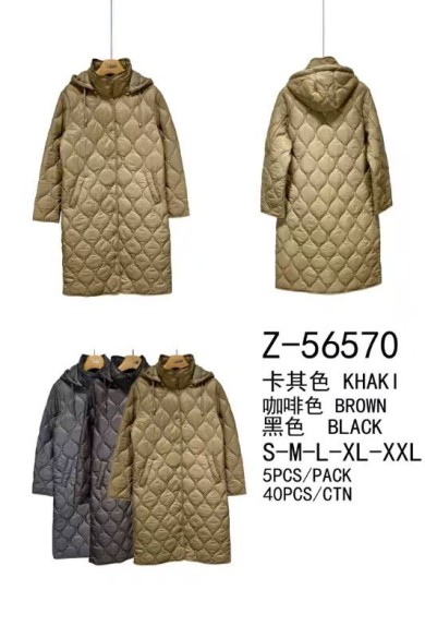 ABRIGO ACOLCHADO FINA LARGA CON CAPUCHA DESMONTABLE TY-Z56570