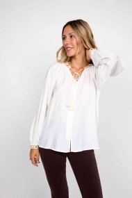 BLUSA BOHO CRUDA CON LAZO Y DETALLE BORDADO FBZMA1500
