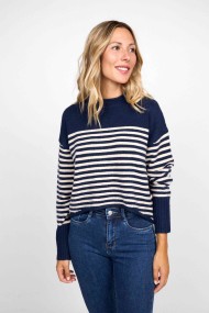JERSEY DE RAYAS AZUL MARINO Y BEIGE FBZMT9577