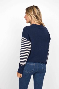 JERSEY DE RAYAS AZUL MARINO Y BEIGE FBZMT9577