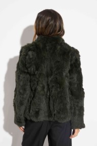 CHAQUETA PELO DE CONEJO VERDE KAKI PC-LLL5566-01