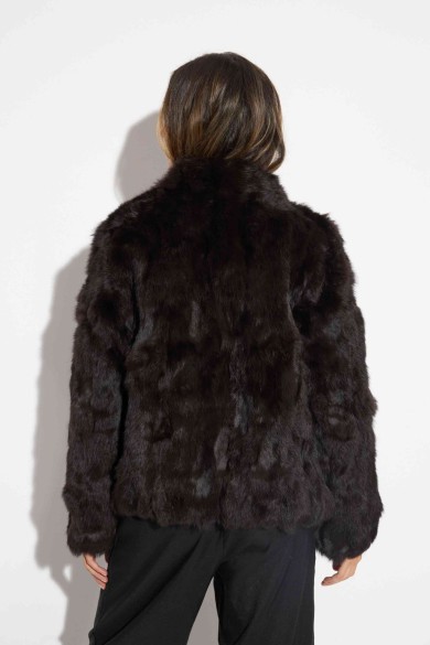 CHAQUETA PELO DE CONEJO MARRON PC-LLL5566-45