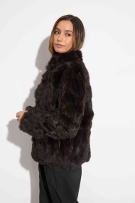 CHAQUETA PELO DE CONEJO MARRON PC-LLL5566-45