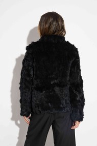 CHAQUETA PELO DE CONEJO NEGRO PC-LLL5566-15