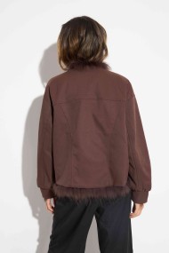 CHAQUETA REVERSIBLE DE PELO DE MARMOTA CON DISEÑO A RAYAS COSIDAS QP-HACWT1230