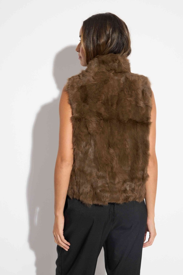 Chaleco De Pelo De Conejo Con Cremallera PC-LLL5486
