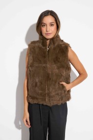Chaleco De Pelo De Conejo Con Cremallera PC-LLL5486