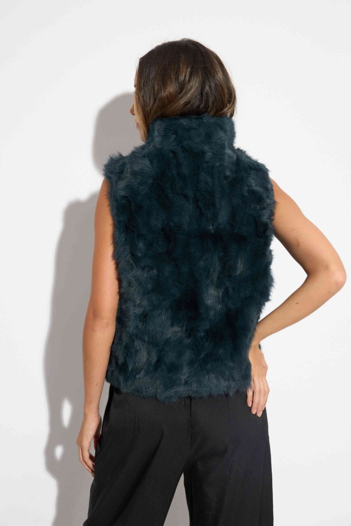Chaleco De Pelo De Conejo Con Cremallera PC-LLL5486-57