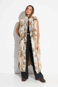 CHALECO LARGO DE PELO DE CONEJO PC-LLL5796-17