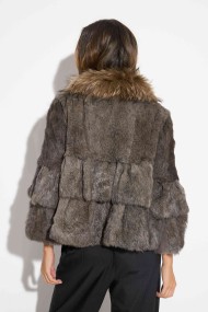 CHAQUETA CAPA DE PELO DE CONEJO CON CUELLO DE MARMOTA PC-LLL5751