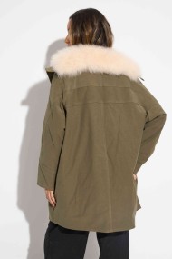 ABRIGO VERDE CON CUELLO DE PELO DE ZORROQP-WT5122