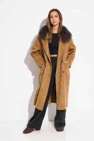 ABRIGO LANA CON CUELLO DE CORDEO QP-WT1123