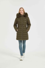 ABRIGO ACOLCHADO CON CUELLO DE PELO SINTETICO 3COLORES OBRF2009