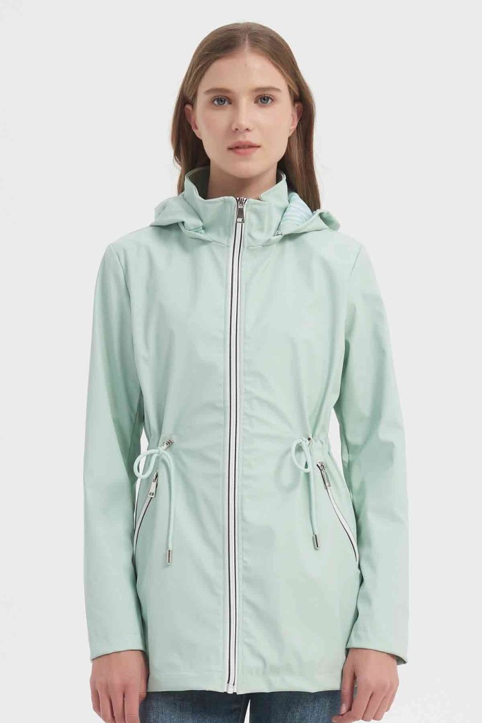 CHAQUETA IMPERMEABLE CON CAPUCHA 2 COLORES OBRF2056