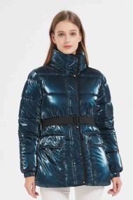 CHAQUETA EFECTO METALIZADO CON CINTURON 4COLORES OBRF2026