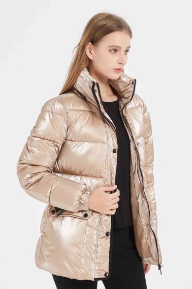CHAQUETA EFECTO METALIZADO CON CINTURON 4COLORES OBRF2026