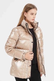 CHAQUETA EFECTO METALIZADO CON CINTURON 4COLORES OBRF2026