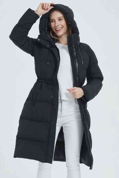 ABRIGO ACOLCHADO CON CAPUCHA Y CINTURA AJUSTABLE 2COLORES OBRF2042