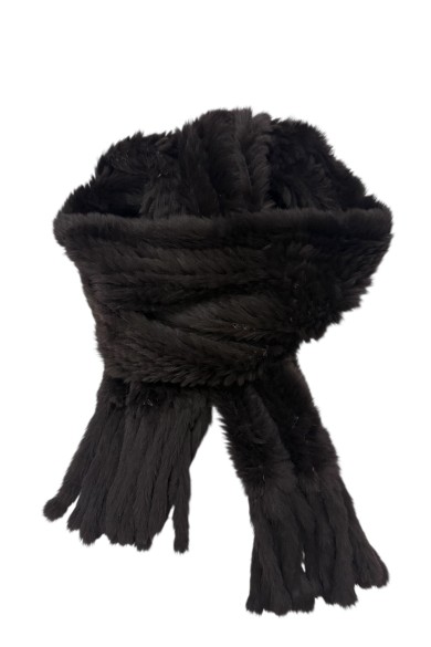 BUFANDA DE PELO DE CONEJO MARRON PC-ZHU6799