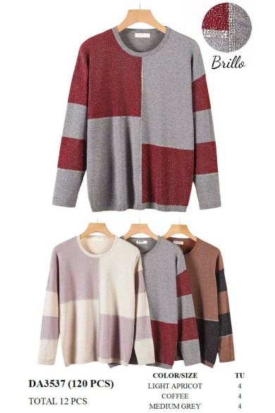 JERSEY GEOMÉTRICO CON BRILLO TALLA ÚNICA DBT-DA3537