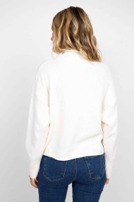 JERSEY BLANCO DE CUELLO SEMI-ALTO DE PUNTO SUAVE FBZMT9571