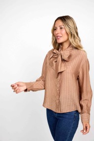 CAMISA OVERSIZE DE RAYAS ROSA Y AZUL CON DOBLE PUÑO Y BAJO BLANCO FBMR22276