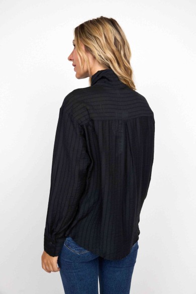 CAMISA OVERSIZE RAYAS NEGRA FBZMR22278