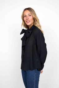 CAMISA OVERSIZE RAYAS NEGRA FBZMR22278