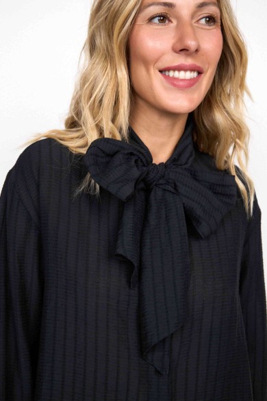 CAMISA OVERSIZE RAYAS NEGRA FBZMR22278