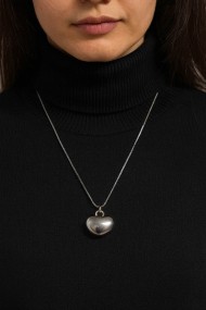 COLLAR PLATEADO CON COLGANTE DE CORAZÓN PLATEADO SIN NÍQUEL PC-XL1846