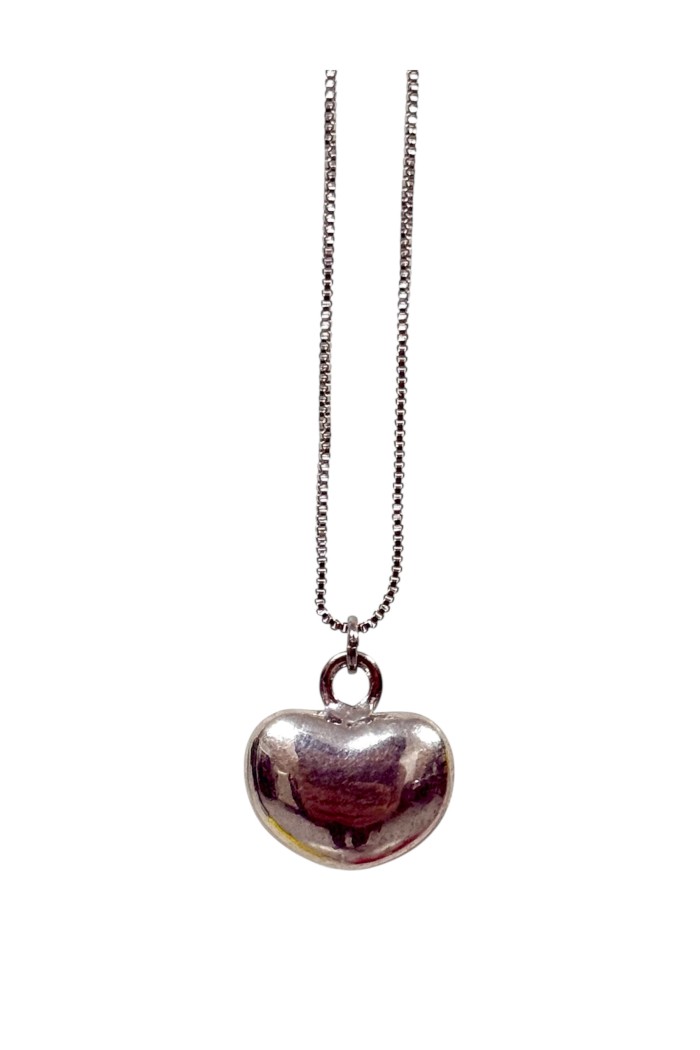 COLLAR PLATEADO CON COLGANTE DE CORAZÓN PLATEADO SIN NÍQUEL PC-XL1846
