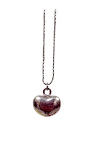 COLLAR PLATEADO CON COLGANTE DE CORAZÓN PLATEADO SIN NÍQUEL PC-XL1846