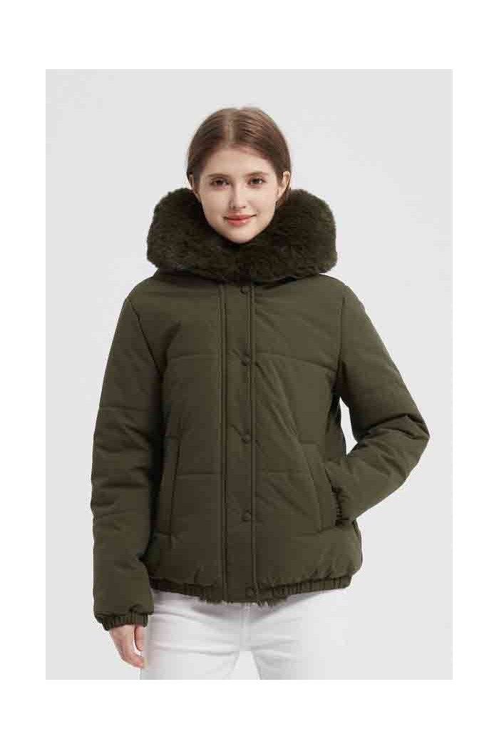 CAZADORA ACOLCHADA CON CUELLO DE PELO SINTÉTICO 3 COLORES OBRF2073