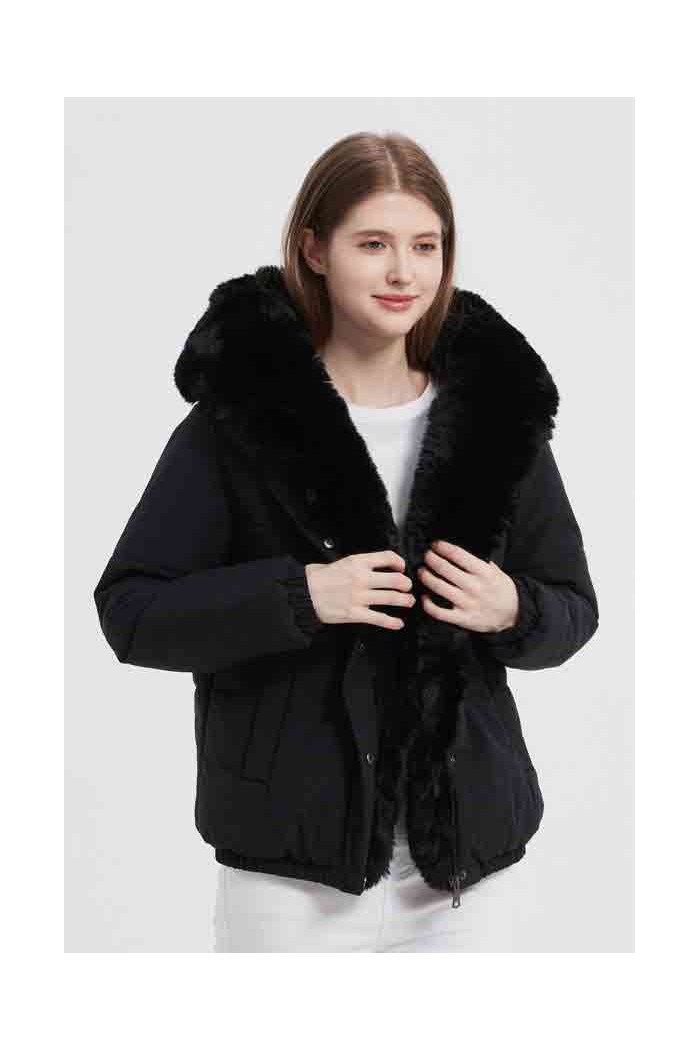 CAZADORA ACOLCHADA CON CUELLO DE PELO SINTÉTICO 3 COLORES OBRF2073