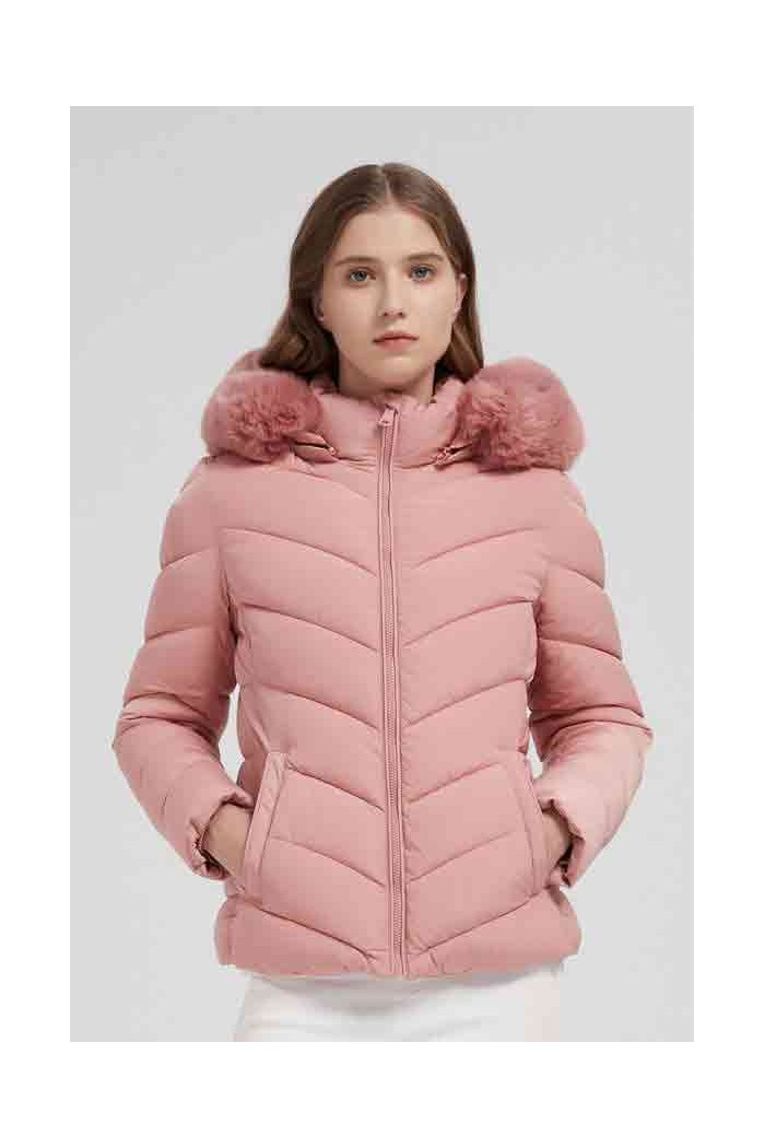 CHAQUETA ACOLCHADA CORTA CON CAPUCHA 3COLORES OBRF2077