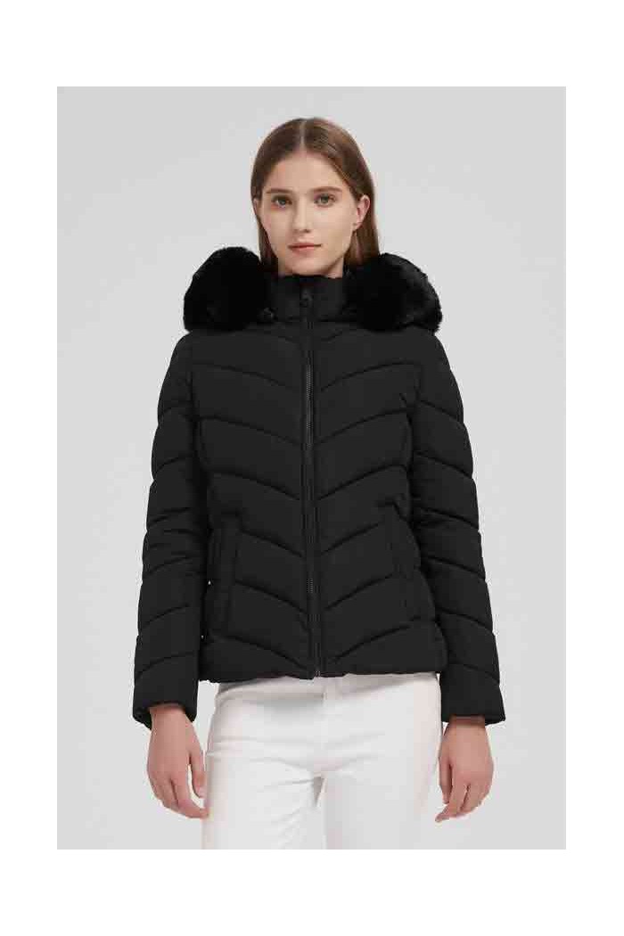 CHAQUETA ACOLCHADA CORTA CON CAPUCHA 3COLORES OBRF2077