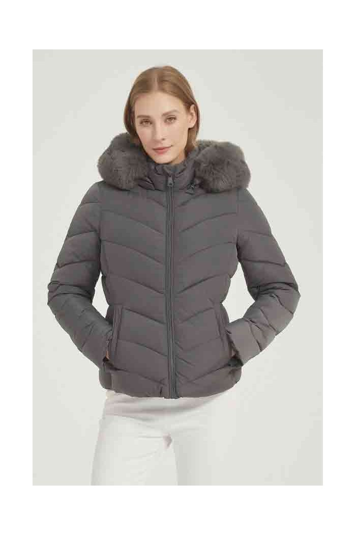 CHAQUETA ACOLCHADA CORTA CON CAPUCHA 3COLORES OBRF2077