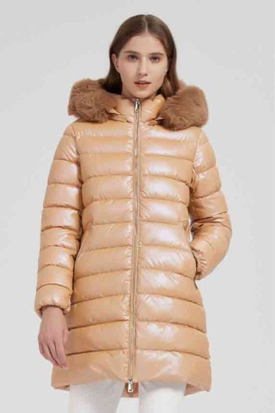 ABRIGO ACOLCHADO LARGO EFECTO BRILLANTE 3COLORES OBRF2086