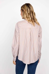BLUSA RAYAS CON LAZO MARRON FBZMR22214