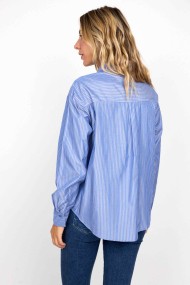 BLUSA RAYAS CON LAZO AZUL FBZMR22215