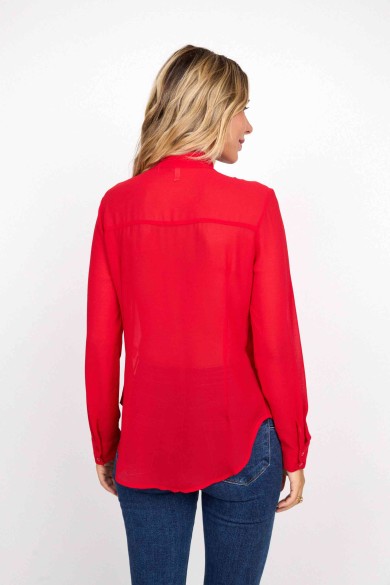 BLUSA CON LAZO AL CUELLO ROJO FBZMR22355