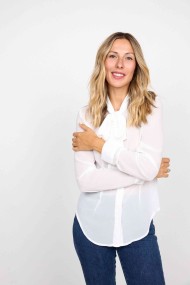 BLUSA CON LAZO AL CUELLO BLANCO FBZMR22353