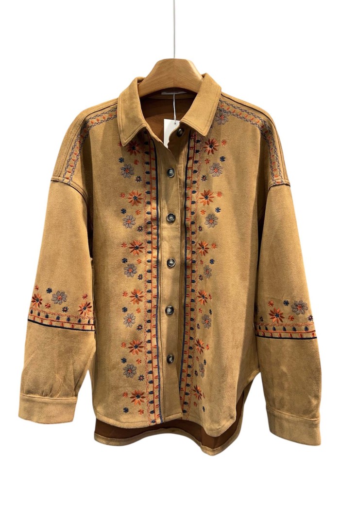 CAMISA ANTELINA CON BORDADOS FLORALES TY-1048