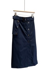 FALDA ESTILO TRENCH CON CINTURÓN AZUL MARINO FBZMA1575