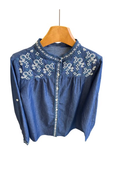 CAMISA VAQUERA CON BORDADOS FLORALES TY-1045