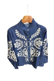 CAMISA VAQUERA CON BORDADOS FLORALES TY-1045
